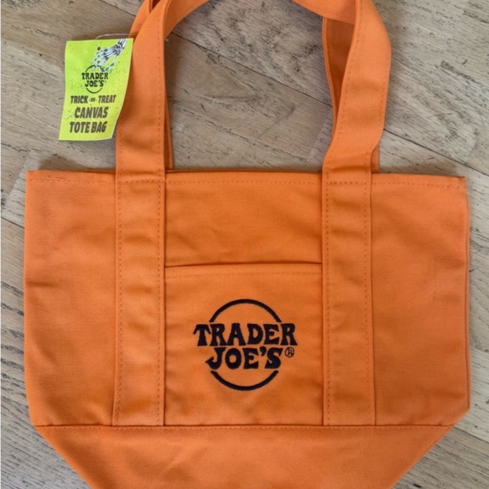 Trader Joe's Orange Canvas Tote Bag